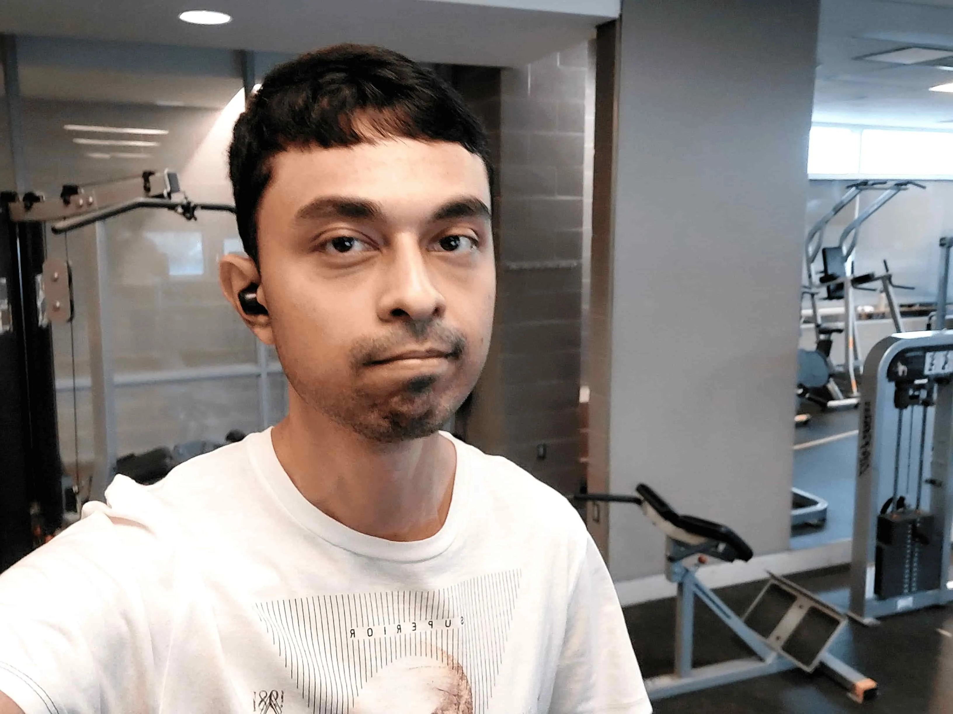 A photo of me at the gym on my first day back.